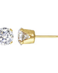 Gold Filled Crystal Studs | White