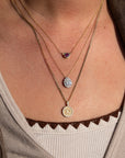 14k Garnet Bezel Necklace