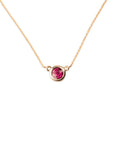 14k Garnet Bezel Necklace