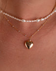 Gold Filled Puffy Heart Necklace