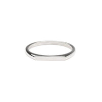Silver Thin Signet Ring