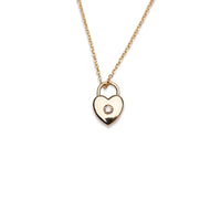 14k Diamond Padlock Heart Necklace