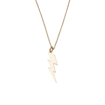Gold Large Lightning Bolt Necklace