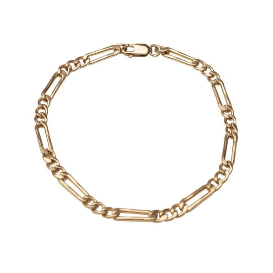 Permanent Jewelry | Poet and The Bench | Figaro Chain Bracelet 14K Yellow / 6.5