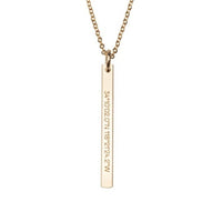 Gold Vertical Bar Charm Necklace