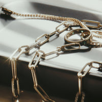 14k Paperclip Diamond Link Necklace