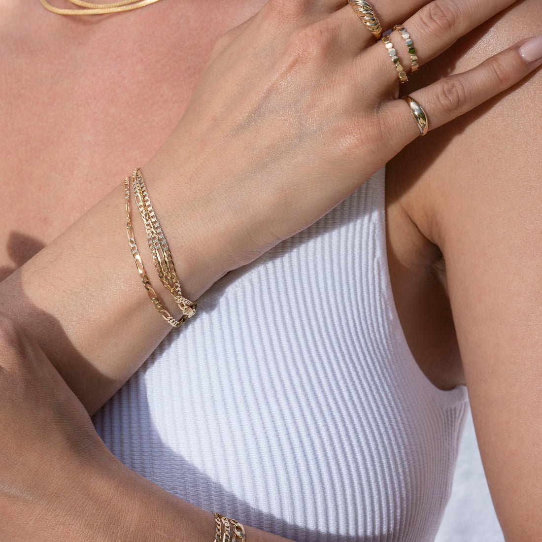 14k Gold Figaro Bracelet