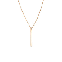 Gold Vertical Bar Charm Necklace