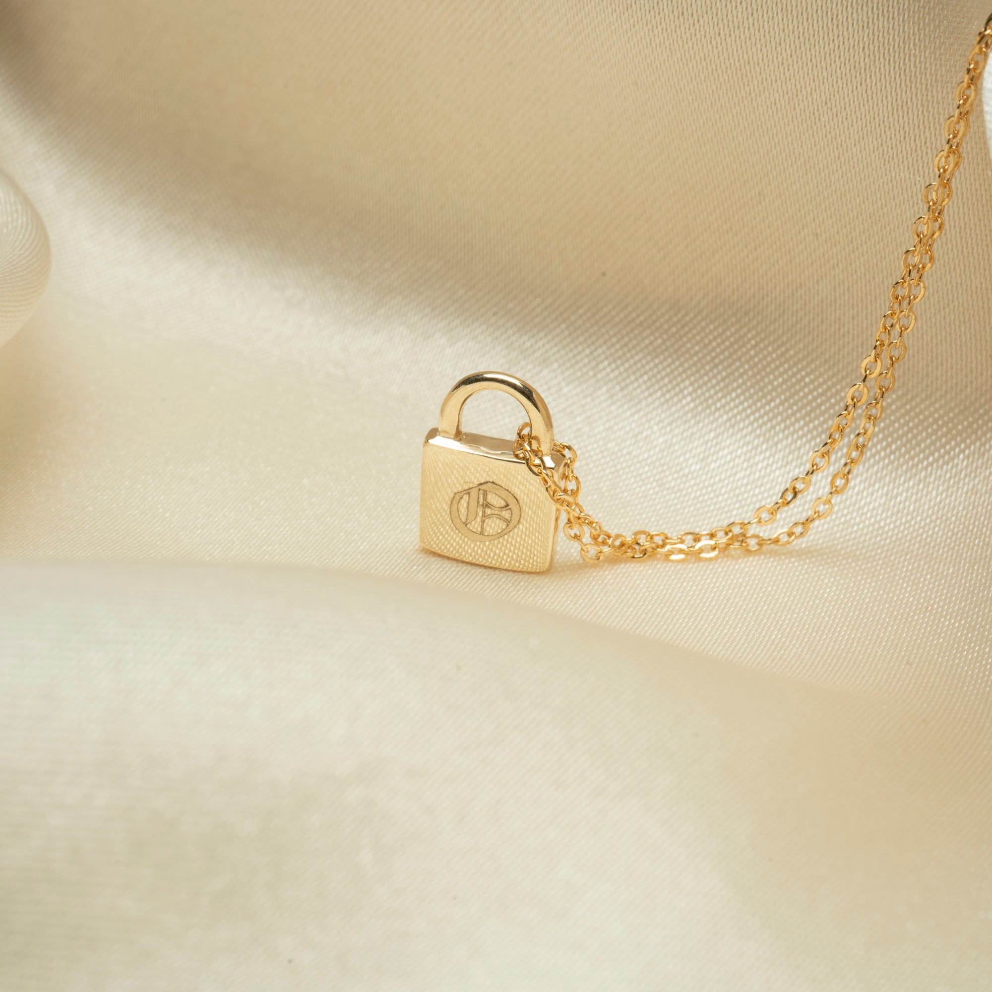 14kt Gold Engravable Lock Necklace  Freedman Jewelers - Freedman Jewelers