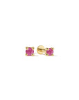 14k Flat Back Birthstone Studs