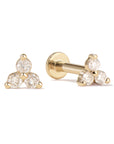 14k Cluster Flatback Studs