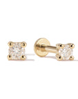 14k Little Diamond Flatback Studs