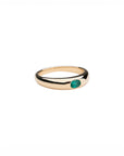 14k Gold Thin Emerald Dome Ring