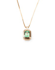 14k Mini Emerald Tiered Bezel Necklace