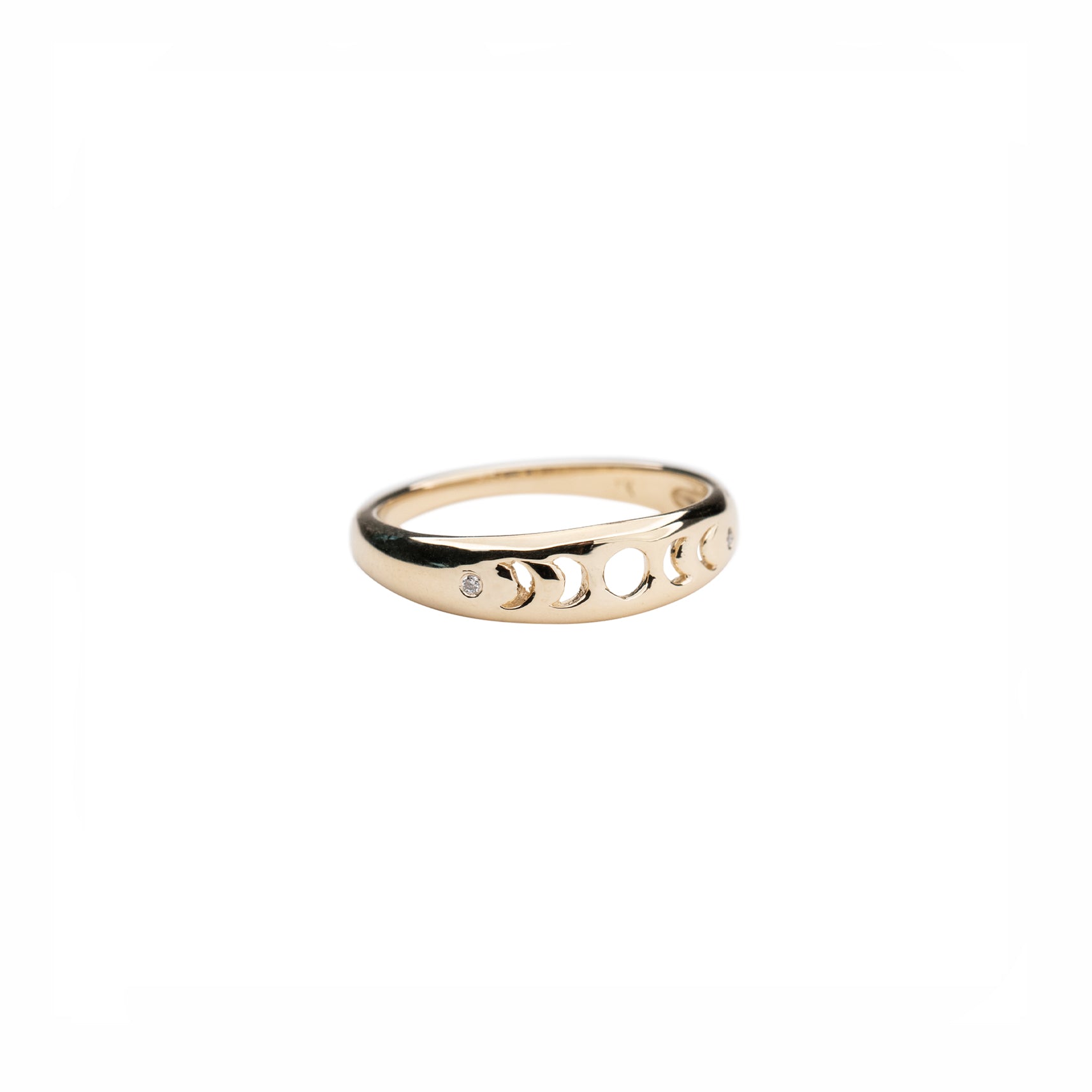 14k Gold Moon Phases Ring