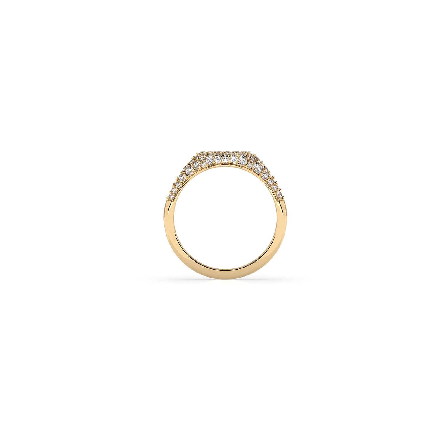 14k Diamond Pave Signet Ring