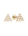 14k Diamond Triangle Flatback Studs