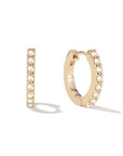 14k Dainty Pearl Huggie