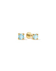 14k Flat Back Birthstone Studs