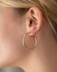 Gold 3mm Clasp Hoops