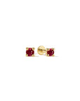 14k Flat Back Birthstone Studs