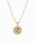 14k Diamond Halo Zodiac Necklace