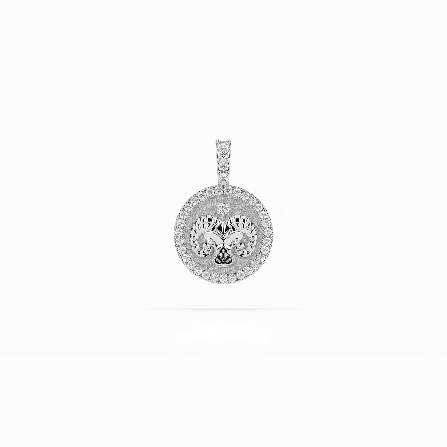 14k Diamond Halo Zodiac Necklace