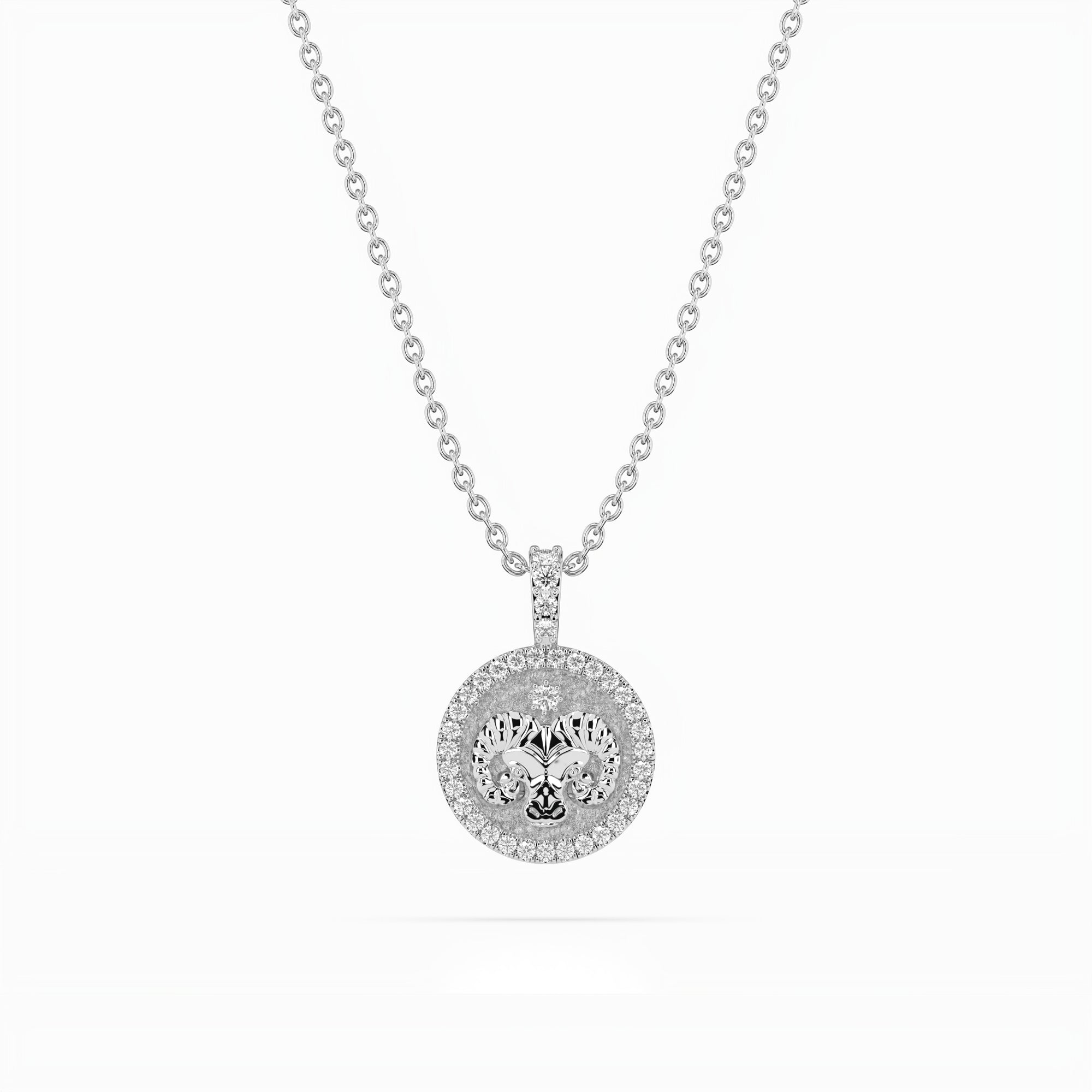 14k Diamond Halo Zodiac Necklace