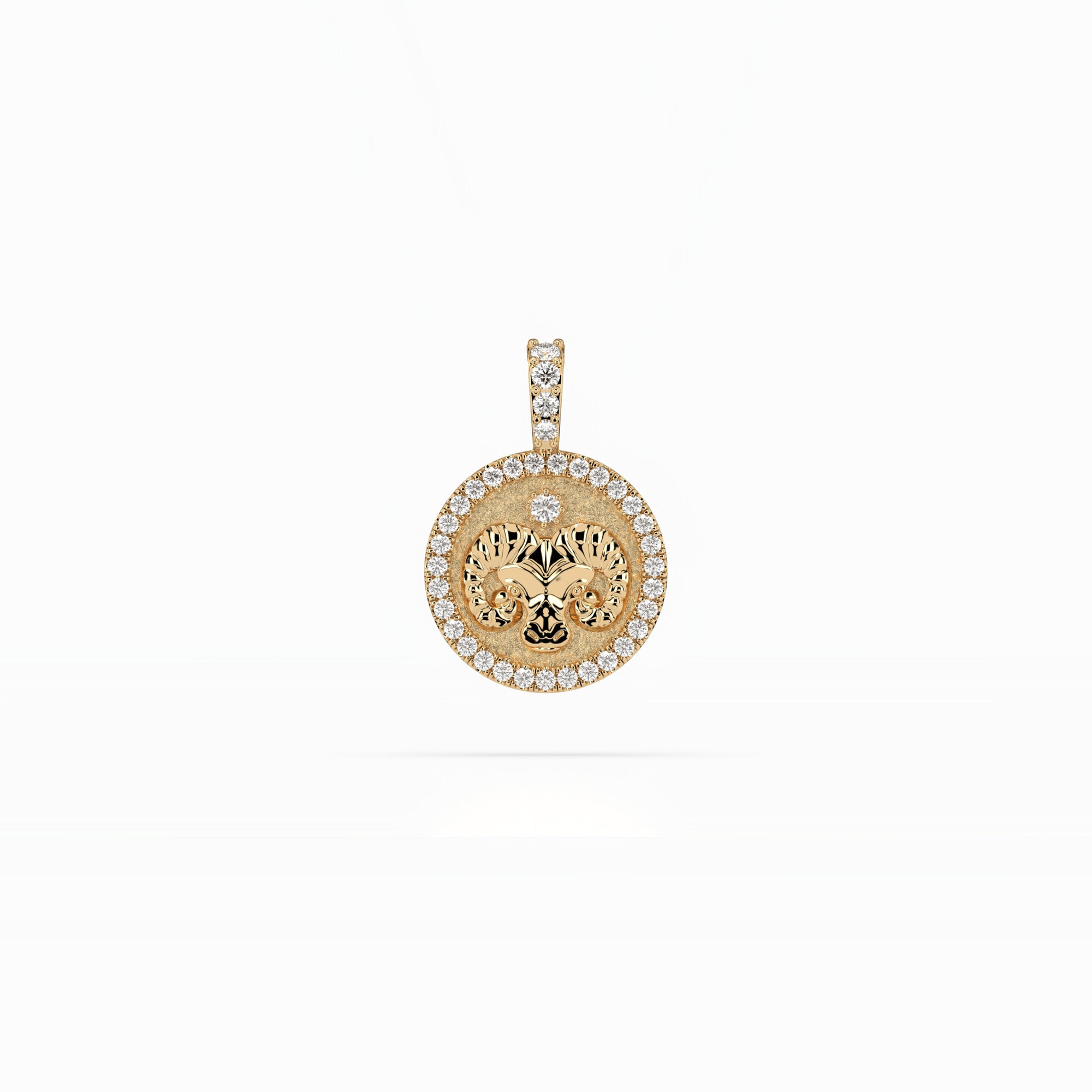 14k Diamond Halo Zodiac Necklace