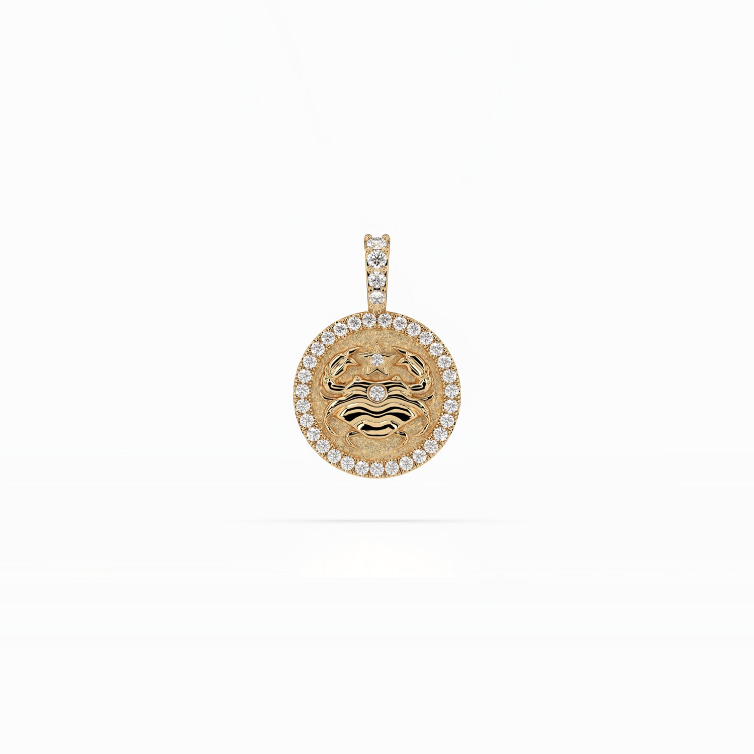 14k Diamond Halo Zodiac Necklace