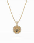 14k Diamond Halo Zodiac Necklace