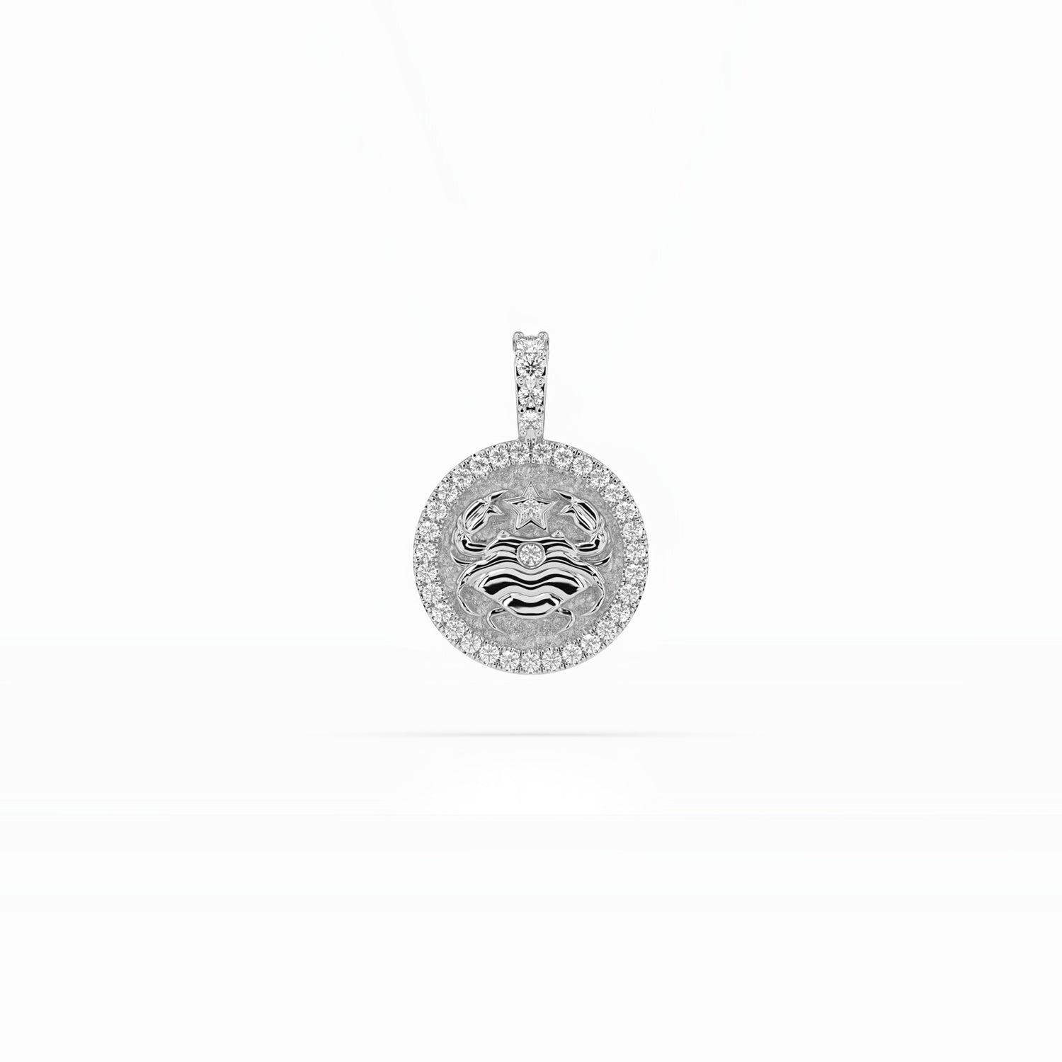 14k Diamond Halo Zodiac Necklace