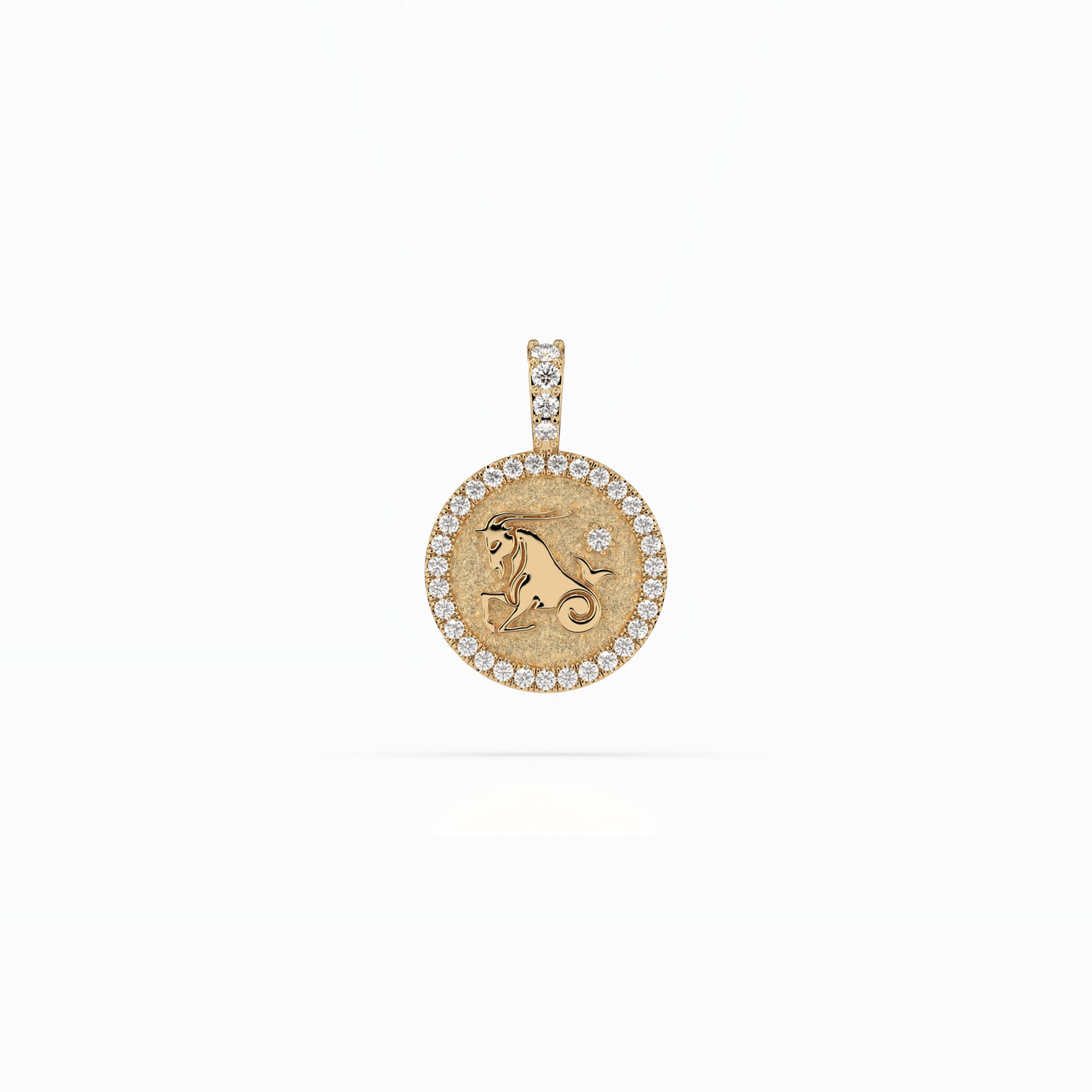 14k Diamond Halo Zodiac Necklace