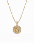 14k Diamond Halo Zodiac Necklace