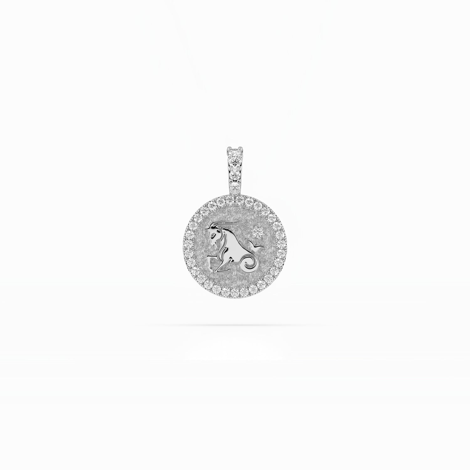 14k Diamond Halo Zodiac Necklace