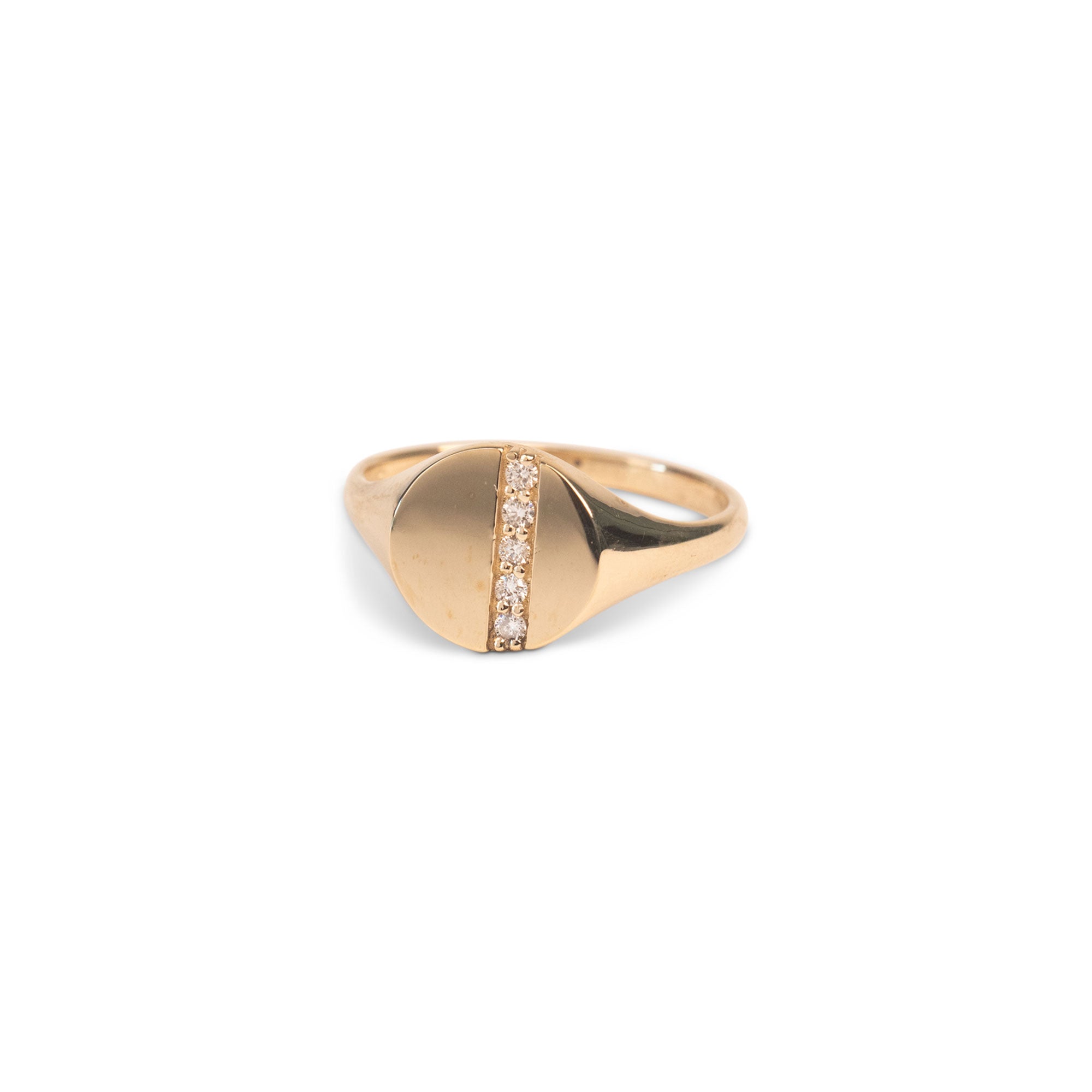 Diamond Line Signet Ring