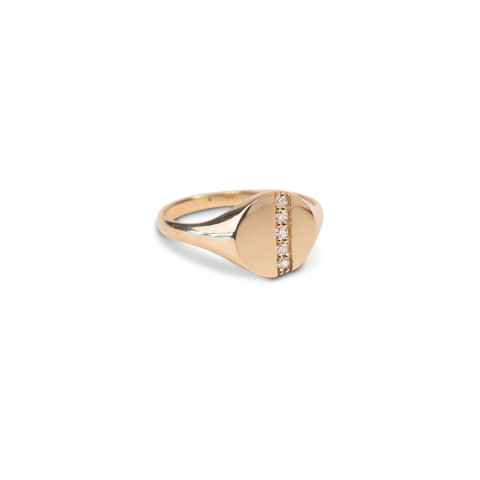 Diamond Line Signet Ring