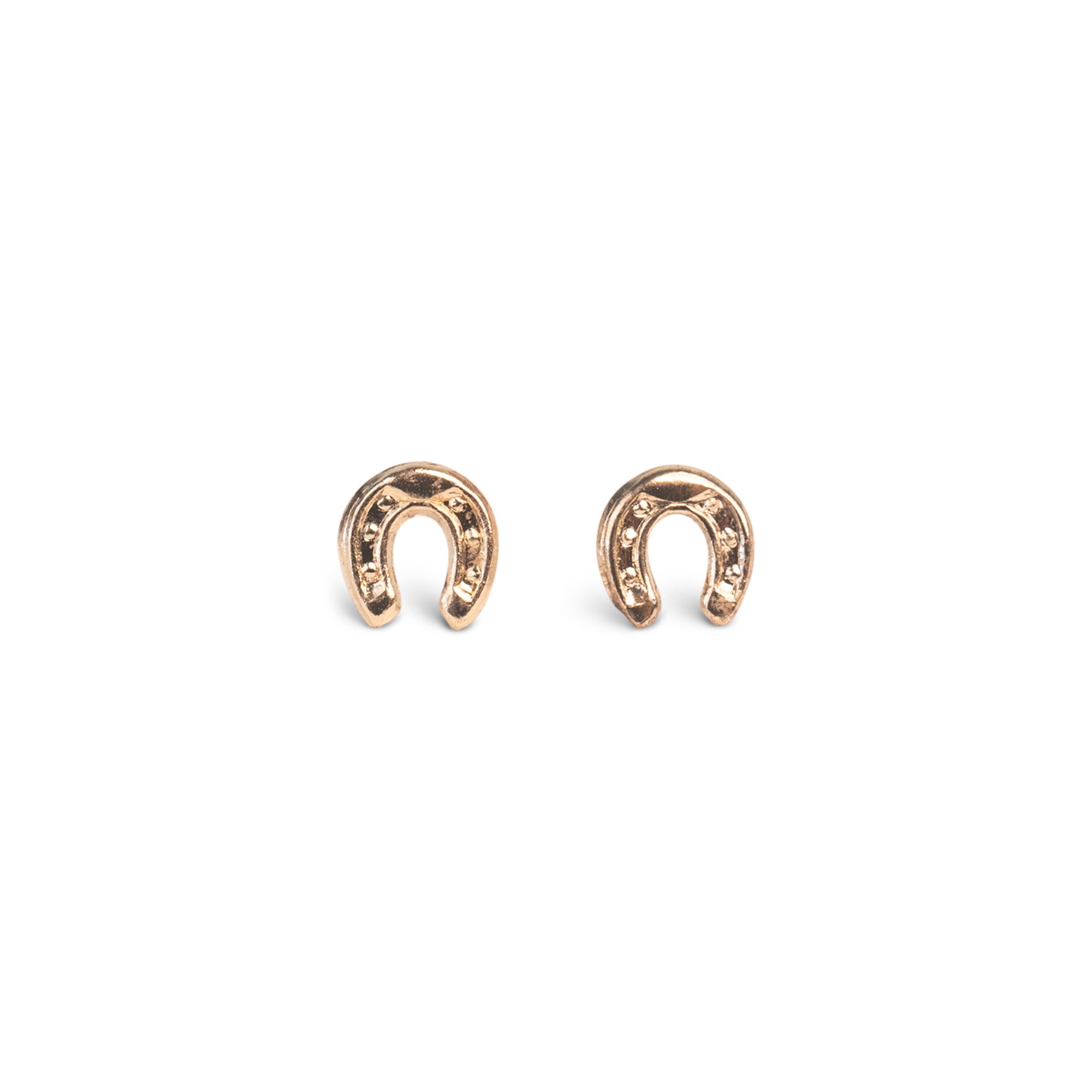 14k Gold Horseshoe Studs