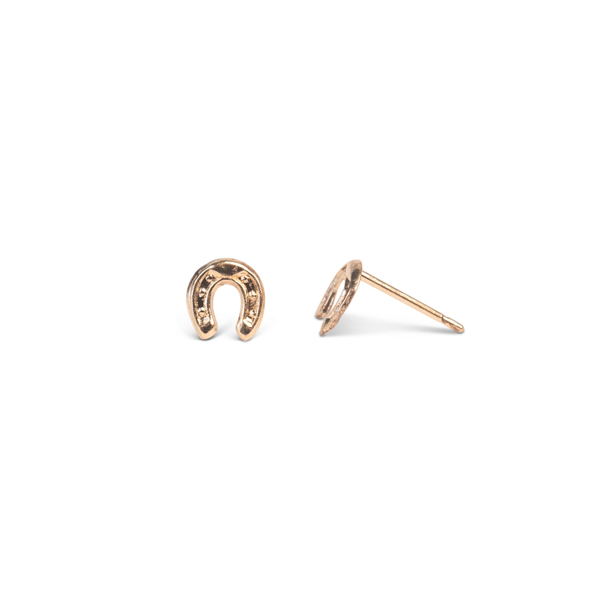 14k Gold Horseshoe Studs