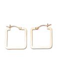 Gold Flat Square Hoops