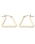 Gold Flat Triangle Hoops