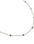 Gold Emerald Satellite Necklace