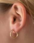 Gold 3mm Clasp Hoops