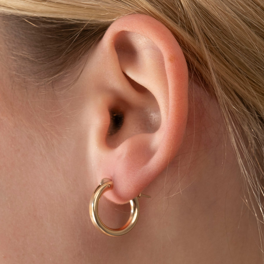 Gold 3mm Clasp Hoops