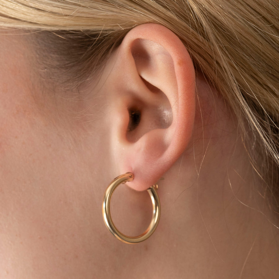 Gold 3mm Clasp Hoops