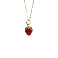 14k Gold Strawberry Necklace