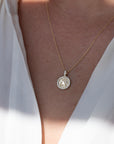 14k Diamond Halo Zodiac Necklace