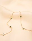 Gold Emerald Satellite Necklace