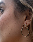 Gold Flat Tear Drop Hoops