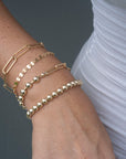 Gold Beaded Paperclip Bracelet